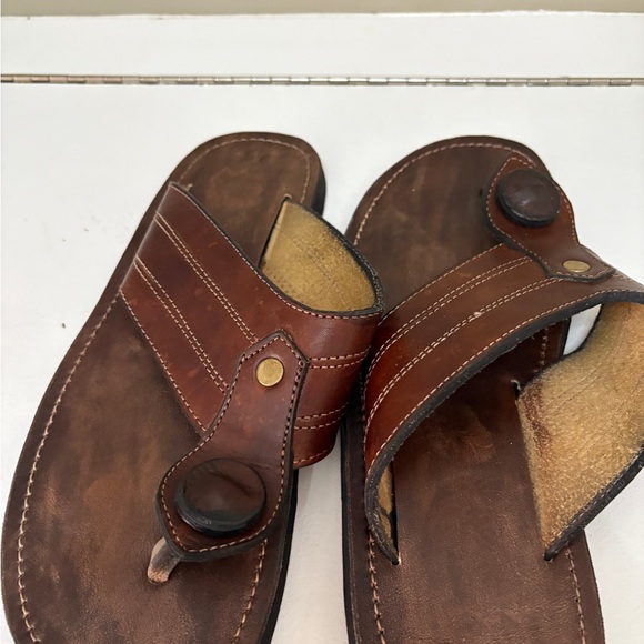 Men's Brown 100% Leather Sandals Handmade from Africa! - Picture 1 of 5